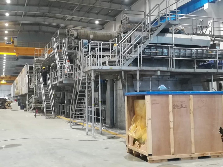 2018年山東太陽紙業PM38二手銅版紙機機電安裝工程